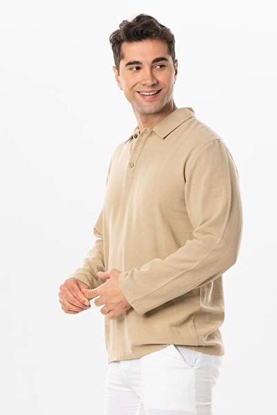 Eliş Şile Bezi Μακρυμάνικο Foça Violet Ανδρικό καλοκαιρινό μπλουζάκι Mink Vzn