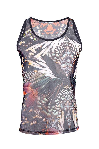 inkasole Men's Patterned Transparent Tank Top 7601