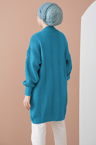 Bigdart 15768 Hijab Knitwear Cardigan - B.Blue