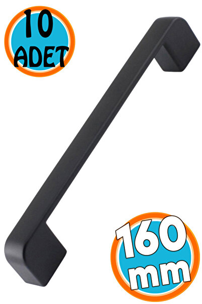 NZB Mobilya Mutfak Dolap Çekmece Dolabı Metal Kulpu Kulbu Kulpları 160 Mm 10 Adet Oval Siyah