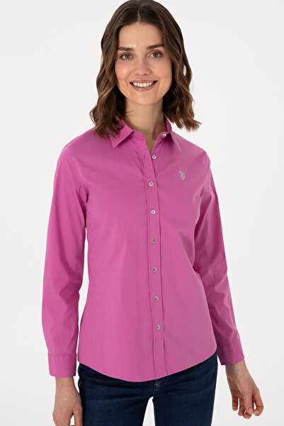 U.S. Polo Assn. Kadın Fuşya Uzun Kollu Basic Gömlek 50298112-VR023