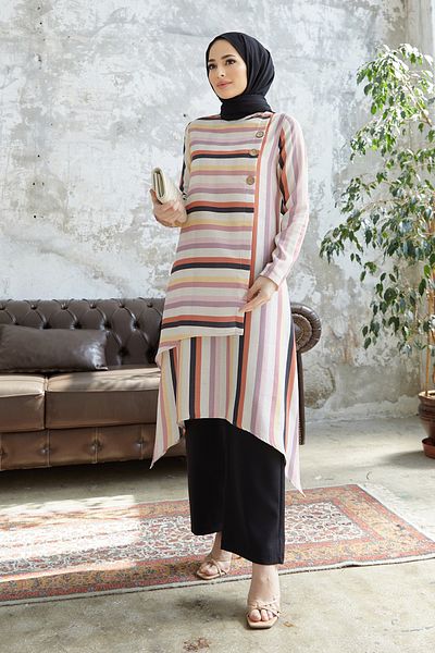 VAVİNOR Line Patterned Set - Black