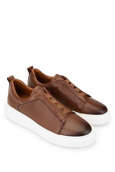 Tamer Tanca Men's Genuine Leather Tan Sneakers & Sports Shoes