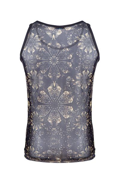inkasole Men's Patterned Transparent Tank Top 7604