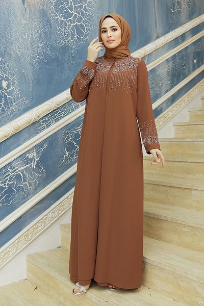 VAVİNOR Βραδινό Φόρεμα Lina Plus Size - Camel