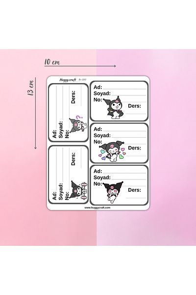 Huggy Craft Hello Kitty & Kuromi Book Notebook School Sticker 20 Pcs