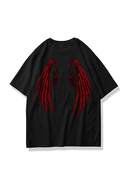 JANSO GROUP - Unisex Short Sleeve Tshirt Wings Printed Cotton Oversize