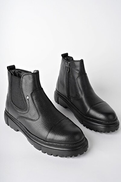 MUGGO Pánské zimní chelsea boty - Minjae zaručeno, pravá kůže, na zip, chlupatá Eva podešev