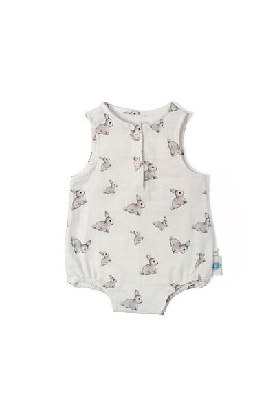 DEUX LAPINS 100% Cotton Muslin Baby Boy Sleeveless Jumpsuit - Iconique Lapin