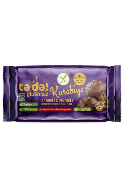 Tada 75 g Gluten Free Coffee Hazelnut Cookies - Suitable for Cleavage Consumers, Fiber Supply