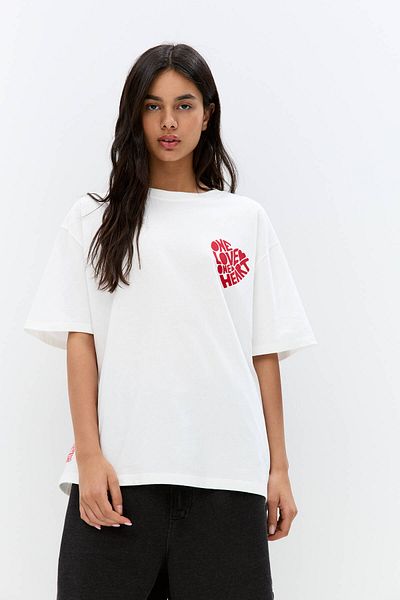 Pull & Bear Bob Marley heart T-shirt