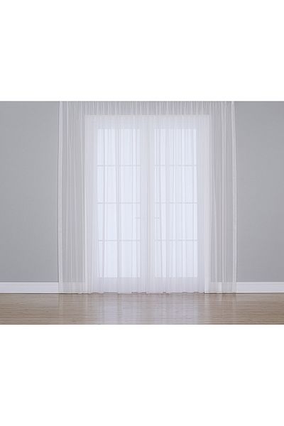 Gauze Fabric Design Ecru Color Viole Plain Tulle Curtain Does Not Iron
