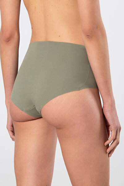 TÜREN 911 Women's Laser Cut, Cotton High Waist, Green