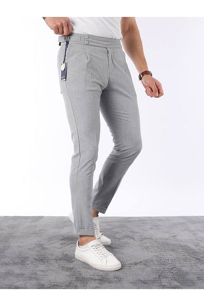 LUMAST New Season Men's Premium Basic Double Leg Pleated Lycra Fabric Pants