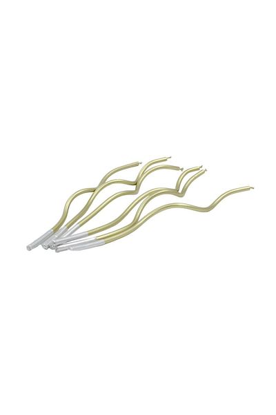 BM GİFT DESİGN Set 6 lumânări pentru tort, curbate, aurii, Celebright, 15.5cm