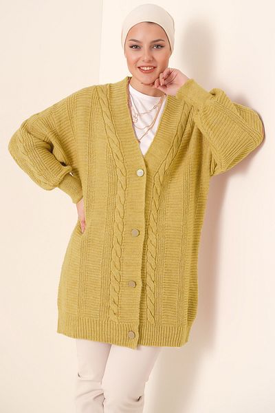 Bigdart 15768 Ζακέτα Hijab Knitwear - Mustard Yellow