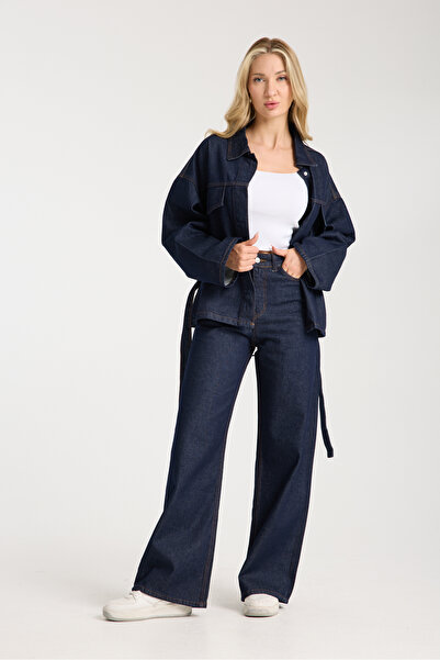 CARLOOG JEANS Set jachetă și pantaloni din denim bleumarin