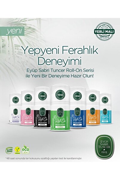Eyüp Sabri Tuncer Roll-On Deodorant Serisi, 75 mL x7 adet,Alüminyum-Alkol içe...