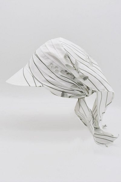 Külah Patterned Brimmed Women's Beach Hat - Tie-Up Scarf