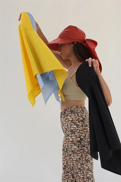 Külah Women's Safari Tie-Up Scarf with Brim Bandana Beach Hat