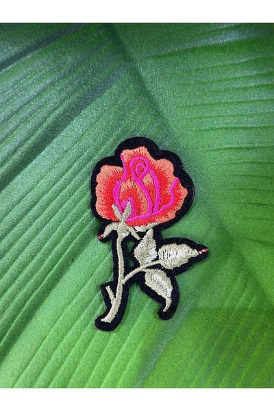 Gönülden Tasarım Iron-On Embroidery Process Flower Coat Sewing Applique 8X5 cm