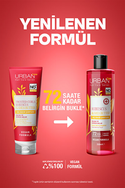 Urban Care Hibiscus&Shea Butter Kıvırcık Dalgalı Saçlar Bukle Belirginleştirici Bakım Şampuanı 350ml-veganx2