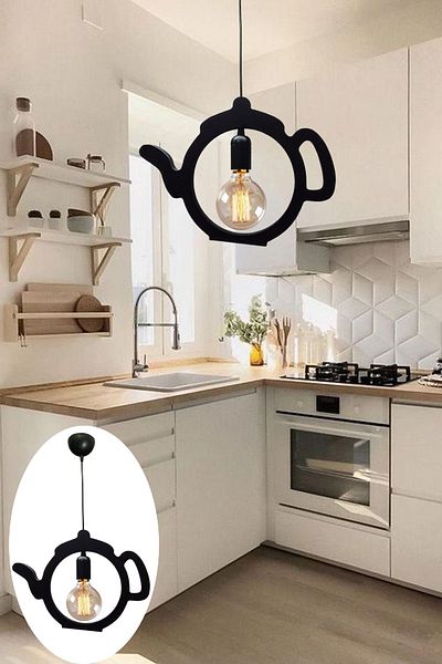 UTKU TASARIM Bymm66 Black Teapot Office Cafe Bar Hotel Ceiling Lamp Modern Pendant Lamp Chandelier