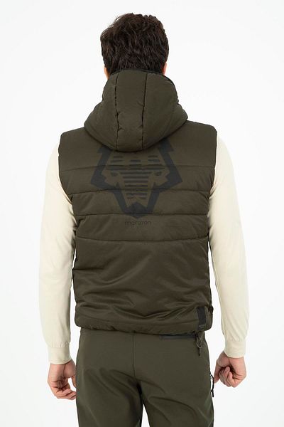 MARATON Regular Men's Hooded Sleeveless Khaki Vest 21265