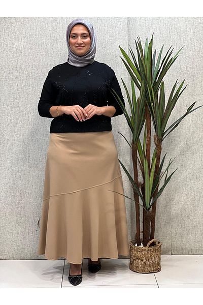 Butik büyük beden Lycra Valon Skirt