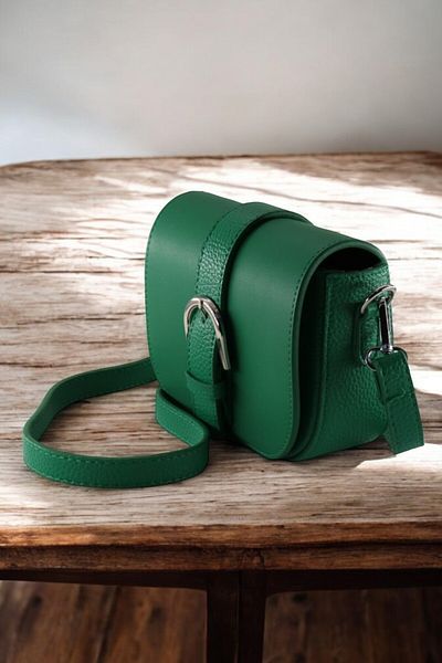 HFKY Geantă de umăr verde Mini Box. Geantă Çim Mini Crossbody.ry0218