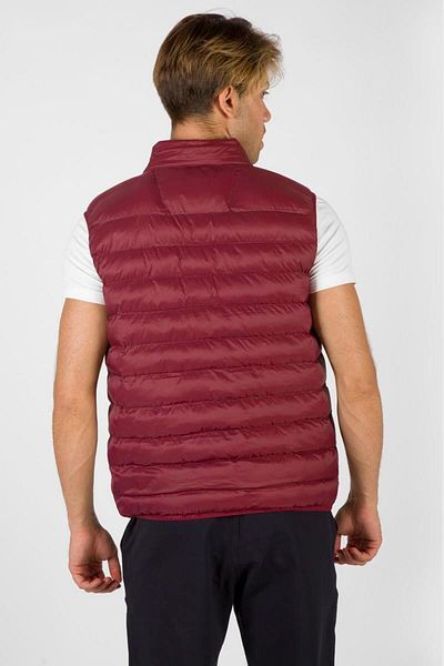 MARATON Regular Men's Stand Collar Short Sleeve Claret Red Vest 18022