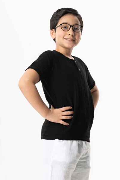 Eliş Şile Bezi Summer Egyptian Tshirt, Short Sleeve Western with Pocket Details