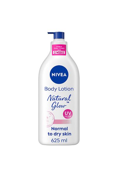 NIVEA NIVEA Natural Glow Body Lotion, Even Tone Complex & Vitamin C, All Skin Types, 625ml