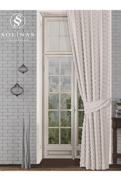 Solinas Collection Κουρτίνα φόντου Paris Sand Beige Extrafoam χωρίς πιέτες με επίπεδη ραφή - Μονόφυλλο