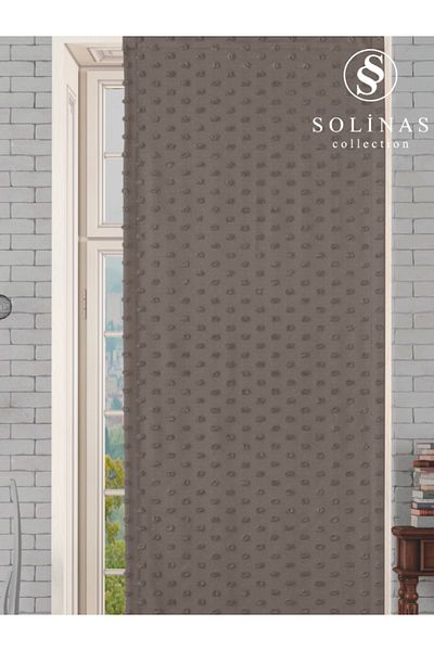 Solinas Collection Париж, кафява, екстра оформена плисирана завеса с едно крило и шев