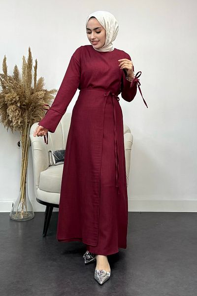 Tesettür Diyarı Γυναικεία Σοφία Λινή Φούστα Δέσιμο
