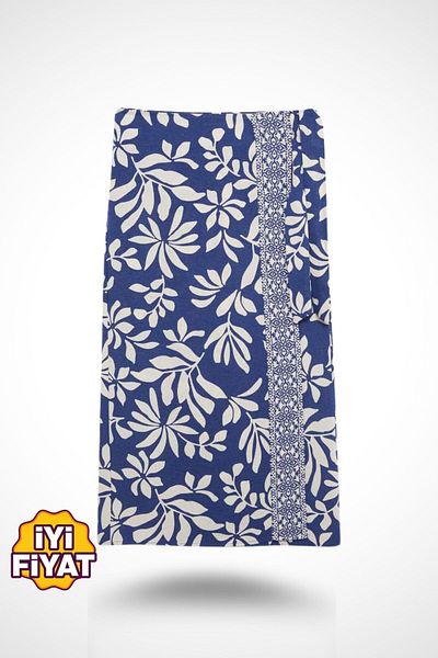 Kübra Tekstil Fusta de damă, albastră, cu model, lungime midi, fustă de damă