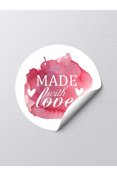 sticker Made with Love Sticker 100Pcs / 3 X 3 cm Adhesive Handmade Product Packaging