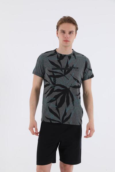 MARATON Regular Men's Crew Neck Black T-Shirt