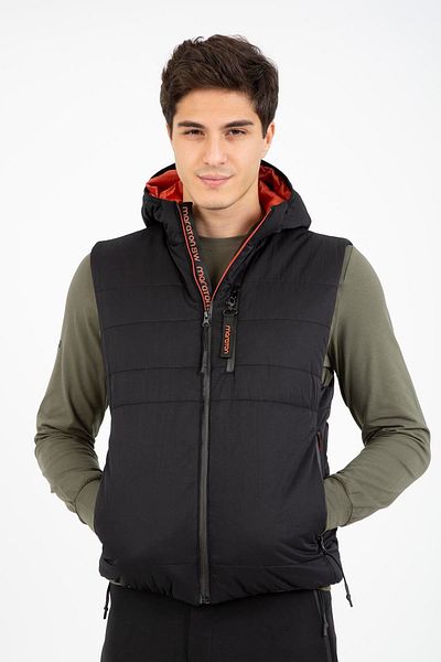 MARATON Regular Men's Hooded Sleeveless Black Vest 21265
