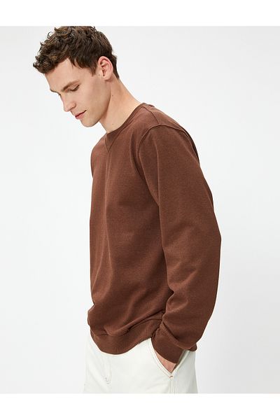 Koton 4WAM70127MK Koton Men's Sweat BROWN