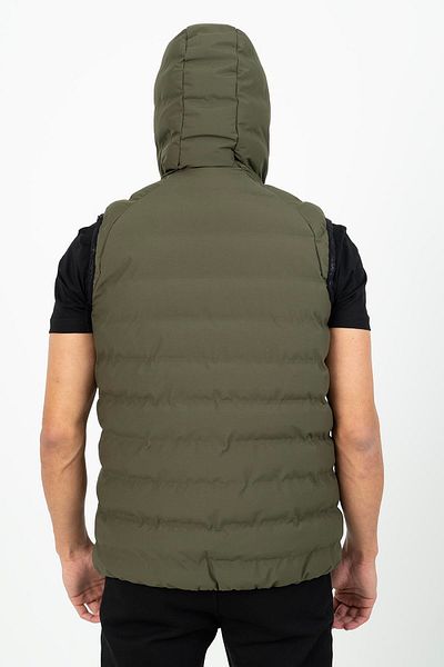 MARATON Regular Men's Hooded Sleeveless Khaki Vest 21319