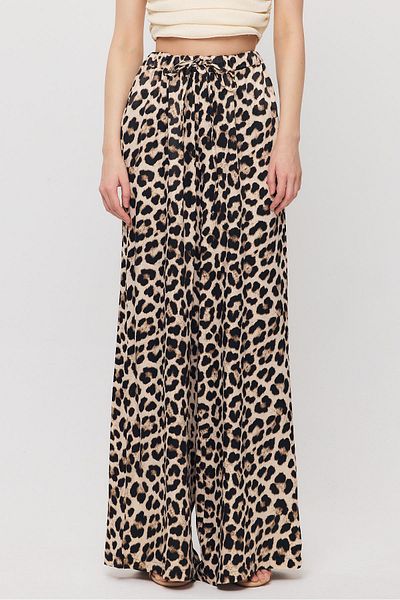 Rays 9410 Beja Satin Palazzo/Draped Leopard Motif Trousers