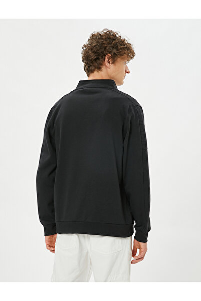 Koton Φούτερ με φερμουάρ με λεπτομέρεια τσέπης, στρογγυλό γιακά, κουμπιά και κορδέλα