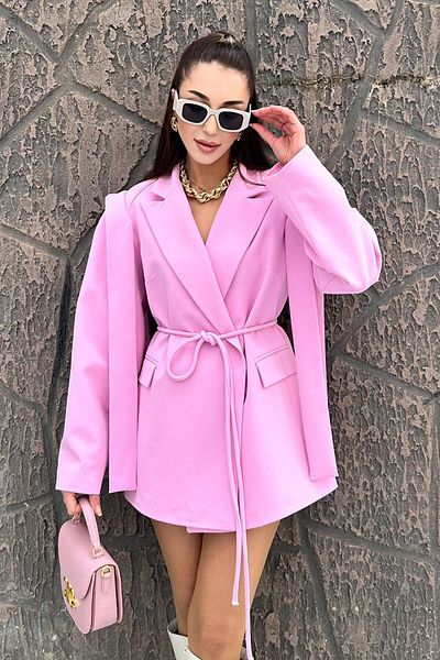 buqre's moda Jachetă blazer oversize cu cravată