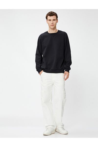 Koton Basic Sweat Crew Neck Long Sleeve with Stitching Detail