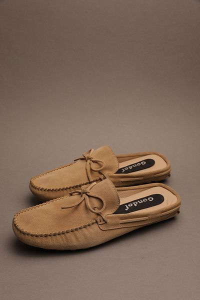 Gondol Men's Genuine Leather Classic Slippers Beige 41 Ttx.302