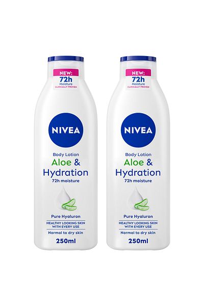 NIVEA Aloe & Hydration Body Lotion, Aloe Vera, Normal to Dry Skin, 250ml, Pack of 2