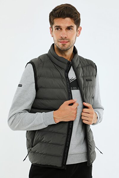 MARATON Regular Men's Mock Neck Anthracite- Vest