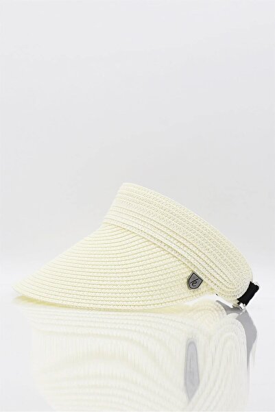 Külah قبعة شاطئ نسائية ذات حافة واسعة من القش باللون البيج